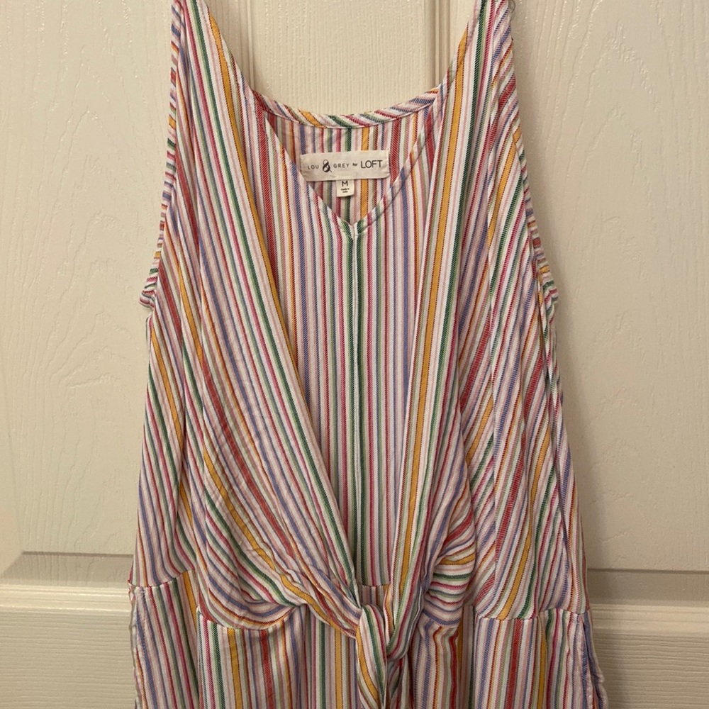 Lou & Grey Loft Rainbow Striped Casual Jumpsuit